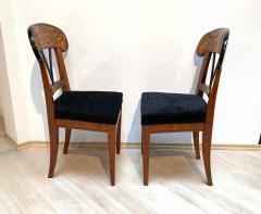 Pair of Biedermeier Shovel Chairs Walnut Ink Painting South Germany ca 1830 - 2405867