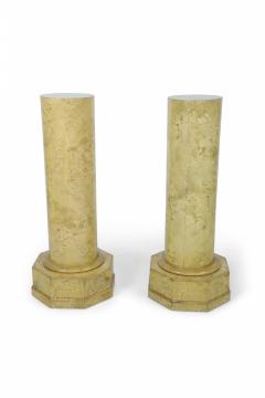Pair of Biedermeier style Karelian Birch Octagonal Base Pedestals - 4170371