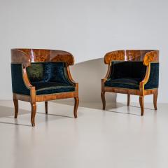 Pair of Biedermeier style Walnut Berg res Italy 2nd Half 19th Century - 4696633