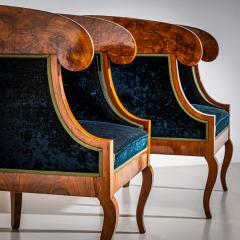 Pair of Biedermeier style Walnut Berg res Italy 2nd Half 19th Century - 4696635