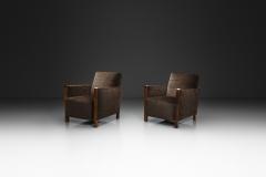 Pair of Birch Armchairs with Brown Upholstery Sweden 1930s - 4603790
