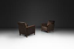 Pair of Birch Armchairs with Brown Upholstery Sweden 1930s - 4603869