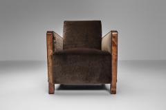 Pair of Birch Armchairs with Brown Upholstery Sweden 1930s - 4603875