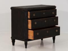 Pair of Black Gustavian Style Chests of Drawers - 1753135