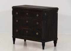 Pair of Black Gustavian Style Chests of Drawers - 1753137