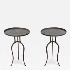 Pair of Black Iron Side or Drink Tables in Stock - 2838747