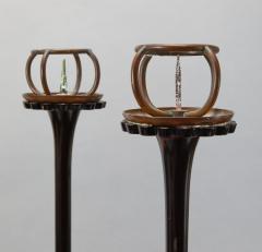 Pair of Black Lacquer Candlesticks - 3889263