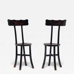 Pair of Black Lacquer Chairs - 4196620