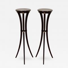 Pair of Black Lacquer Gilt Plant Stands - 432554
