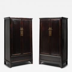 Pair of Black Lacquer Tapered Cabinets - 4205040