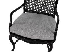 Pair of Black Lacquered Cane Back Lounge Chairs - 2836875