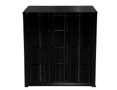 Pair of Black Lacquered Curved Nightstands Chest of Drawers - 4283285