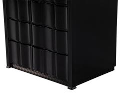 Pair of Black Lacquered Curved Nightstands Chest of Drawers - 4283287