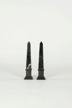 Pair of Black Marble Obelisks - 3533472