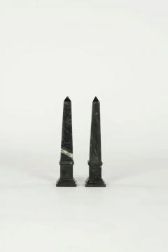 Pair of Black Marble Obelisks - 3533478