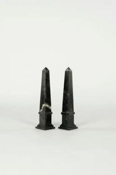 Pair of Black Marble Obelisks - 3533482