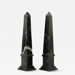 Pair of Black Marble Obelisks - 3536324