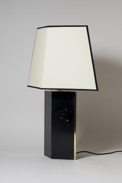 Pair of Black Marble and Brass Table Lamp by Dorian Caffot de Fawes - 1527780