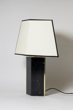 Pair of Black Marble and Brass Table Lamp by Dorian Caffot de Fawes - 1527781