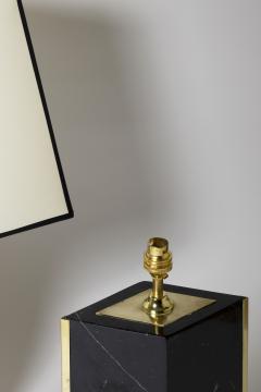 Pair of Black Marble and Brass Table Lamp by Dorian Caffot de Fawes - 1527784
