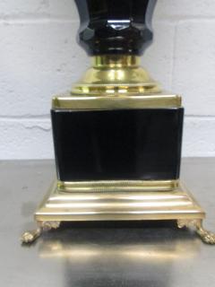Pair of Black Opaline and Brass Lamps - 1920726