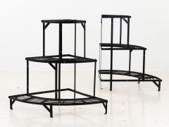 Pair of Black Painted Metal Plant Stands - 2572369