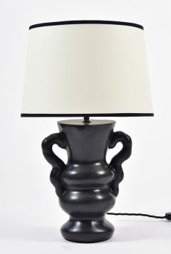 Pair of Black Ysolde Polished Plaster Table Lamp by Dorian Caffot de Fawes - 1494598