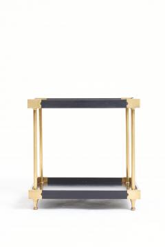 Pair of Black and Brass Side Tables - 3677160