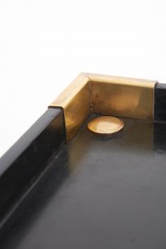 Pair of Black and Brass Side Tables - 3677163