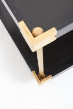 Pair of Black and Brass Side Tables - 3677165