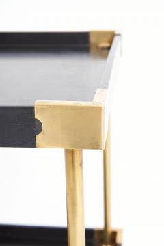 Pair of Black and Brass Side Tables - 3677166