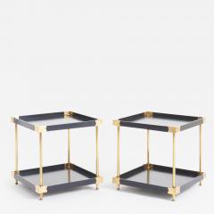 Pair of Black and Brass Side Tables - 3679478