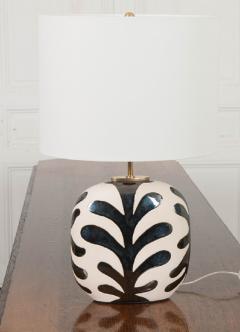 Pair of Black and White Ceramic Lamps - 1191977