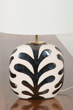 Pair of Black and White Ceramic Lamps - 1191979