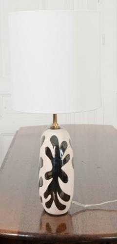 Pair of Black and White Ceramic Lamps - 1191980