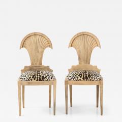 Pair of Bleached Italian Hall Chairs - 3020843