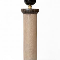 Pair of Bleached Oak Column Lamps - 4336264