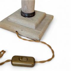 Pair of Bleached Oak Column Lamps - 4336265