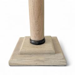 Pair of Bleached Oak Column Lamps - 4336266