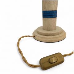 Pair of Bleached Oak Column Lamps - 4336269