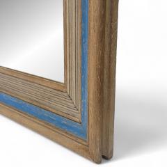 Pair of Bleached Oak Mirrors with Blue Stripe - 4347995