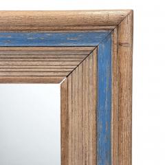 Pair of Bleached Oak Mirrors with Blue Stripe - 4347996