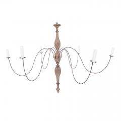 Pair of Bleached Wood and Iron Chandeliers - 4559957