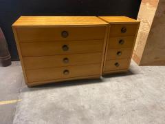 Pair of Blonde Mahogany Four Drawer chests with Brass Hardware - 4462683