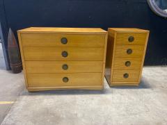Pair of Blonde Mahogany Four Drawer chests with Brass Hardware - 4462684
