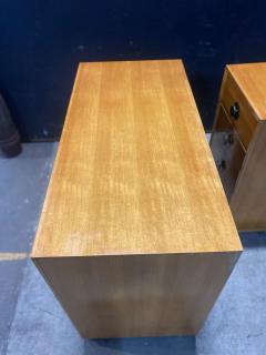 Pair of Blonde Mahogany Four Drawer chests with Brass Hardware - 4462687