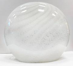 Pair of Blown Swirled Murano Glass Lamps with Silver inclusions Oblate Spheroid - 4451975