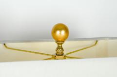 Pair of Blue Jade Oval Slim Design Lamps w Gold Base - 330580