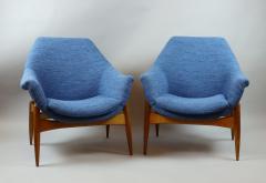 Pair of Blue Mid Century Armchairs by Julia Gaubek - 2507977