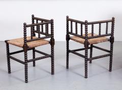 Pair of Bobbin Turned Chairs - 3408601